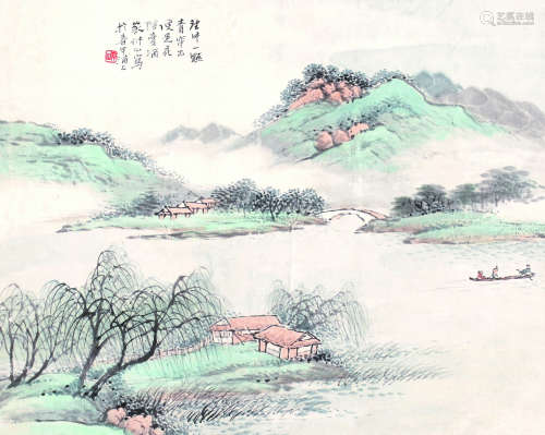 汪琨（1877～1946） 山水 镜心 设色纸本