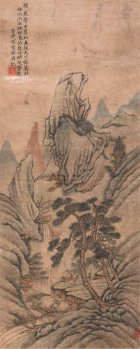 项圣谟（1597～1658） 山水 轴 设色纸本