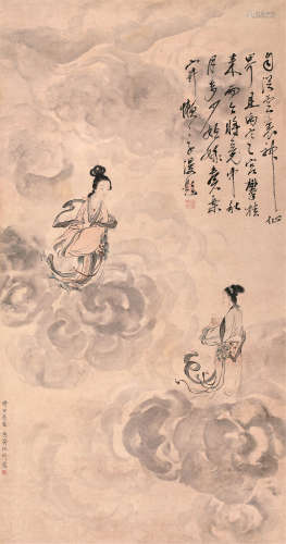 汪圻（1776～1804） 人物 轴 设色纸本