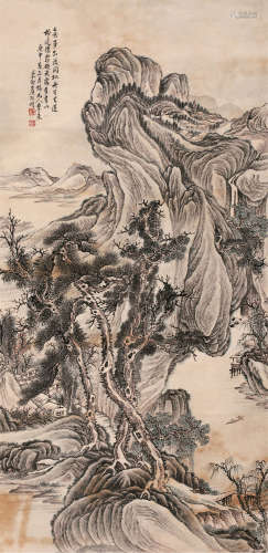 侯秉衡（1865～1946） 1920年作 山水 轴 设色纸本