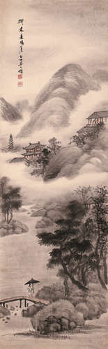 吴石仙（1845～1916） 山水 轴 设色纸本