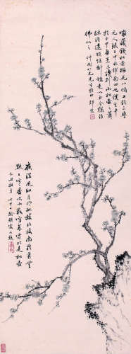 秦宝瓒（1856～1928） 梅花 轴 水墨纸本