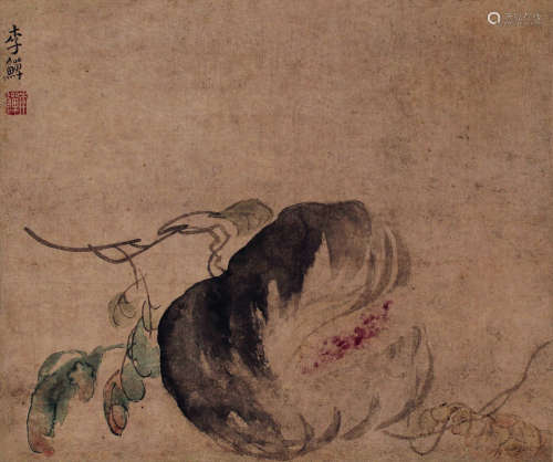 李鳝（1686～1756） 瓜果图 轴 设色纸本