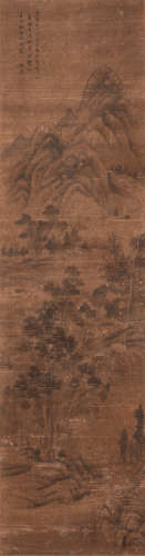 吴伟业（1609～1672） 山水 轴 水墨绢本