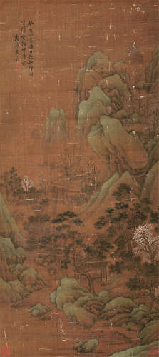文嘉款（1501～1583） 1563年作 山水 轴 设色绢本