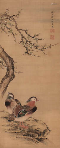 熊斐（1712～1772） 花鸟 轴 设色绢本