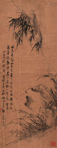 郭宗仪（清） 1881年作 兰竹 轴 水墨纸本