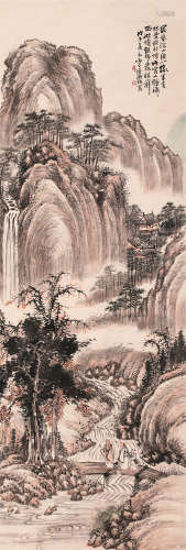 陈师曾（1876～1923） 1918年作 山水 轴 设色纸本