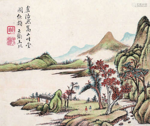 王玖（1745～1798） 嵩山草堂图 镜心 设色纸本