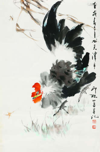 萧朗（1917～2010） 1982年作 大吉图 镜片 设色纸本