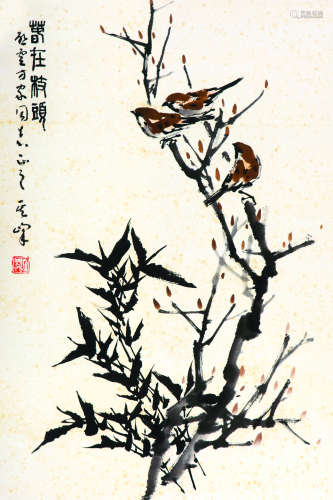 孙其峰（b.1920） 春在枝头 镜心 设色纸本