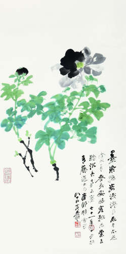 张大千（1899～1983） 国色天香 镜片 设色纸本