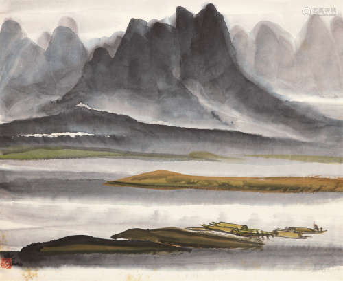 林风眠（1900～1991） 山水 镜框 设色纸本