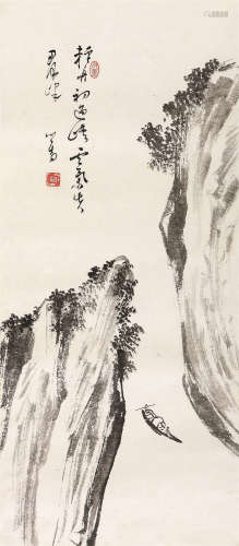 溥儒（1896～1963） 轻舟已过万重山 镜心 水墨纸本