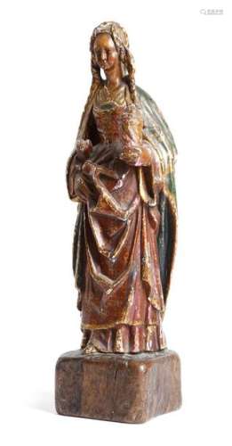 A carved wood and polychrome decorated figure of a…