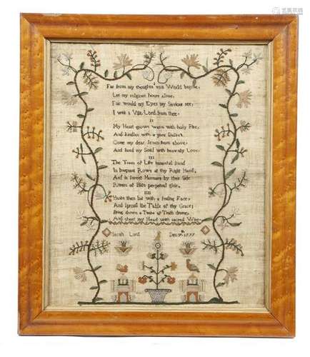 A George III needlework sampler by Sarah Lord, wor…