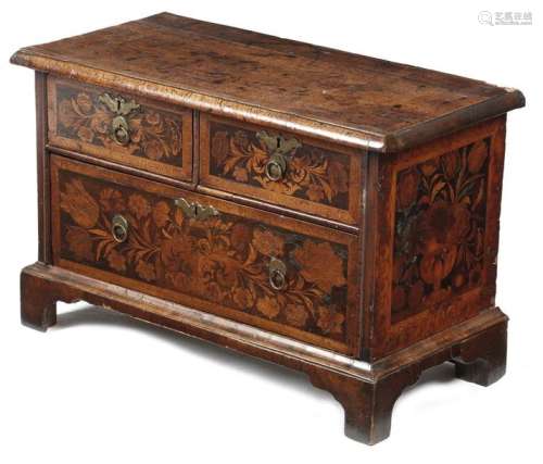 A small Anglo Dutch walnut and fruitwood marquetry…
