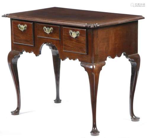 A mid 18th century American black walnut lowboy, t…