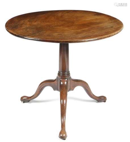 A George II mahogany tripod table, the circular ti…