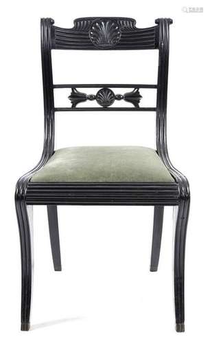 A mid 19th century Anglo Indian ebony side chair, …