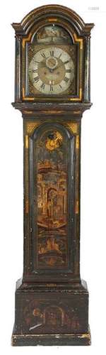 A George III green japanned longcase clock by Thom…