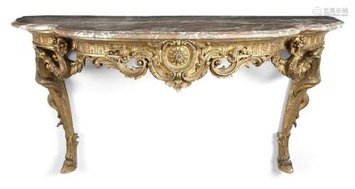 A 19th century French giltwood and composition con…