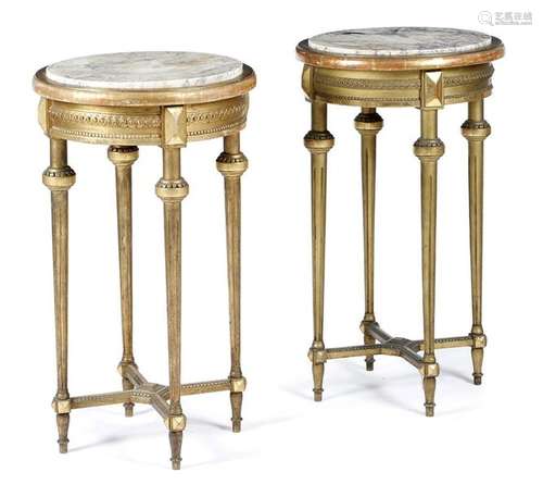 A pair of French giltwood jardiniere stands, each …