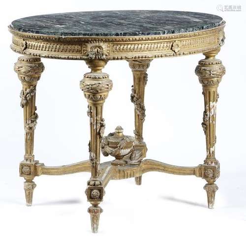 A 19th century French giltwood centre table in Lou…