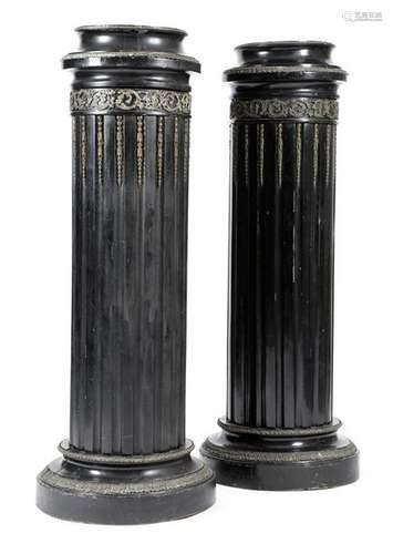 A pair of late 19th century French ebonised and gi…