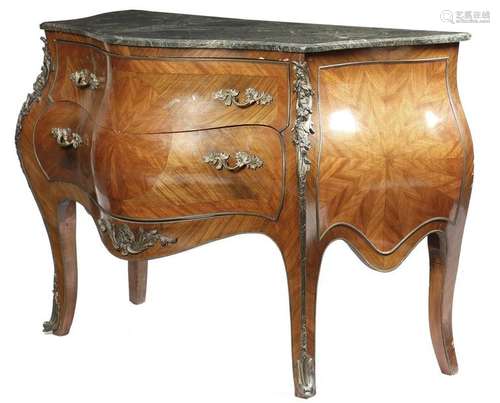 A kingwood bombe commode in Louis XV style, with g…