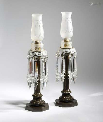 A pair of early Victorian patinated and gilt bronz…