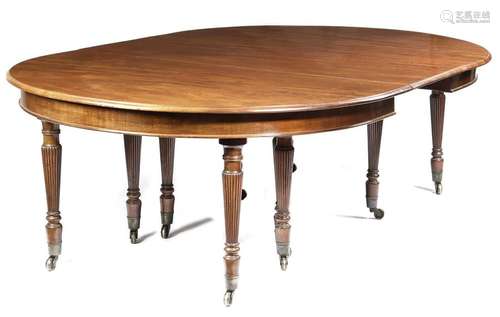 A George IV mahogany extending dining table, the t…