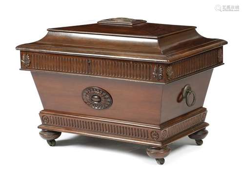 A William IV mahogany sarcophagus shape cellaret, …