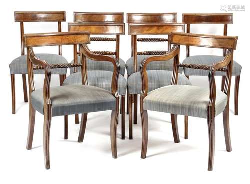 A set of eight late Regency mahogany dining chairs…