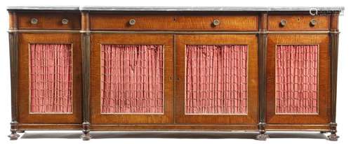 A Regency fiddleback mahogany and brass mounted br…