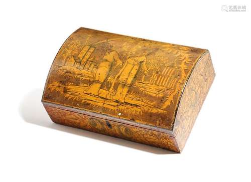 A Regency penwork box, the domed hinged lid decora…