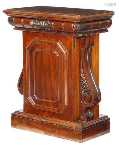 A William IV mahogany architectural pedestal cupbo…