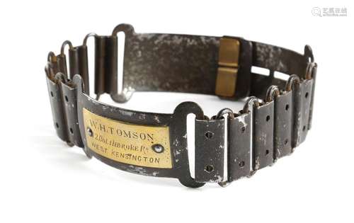 A steel dog collar, with a patent padlock with key…