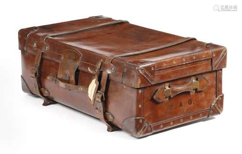 A Scottish brown leather cabin trunk by R. W. Fors…