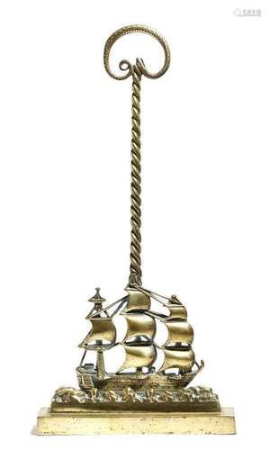 Nelson interest. A Victorian brass ship doorstop, …