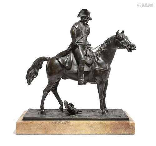 A 19th century French bronze equestrian group of N…