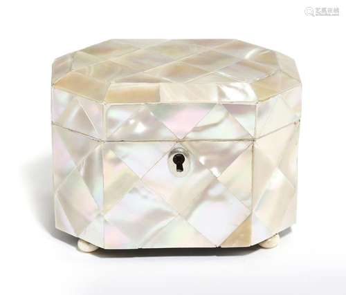 Λ A small Victorian mother of pearl tea caddy, of …