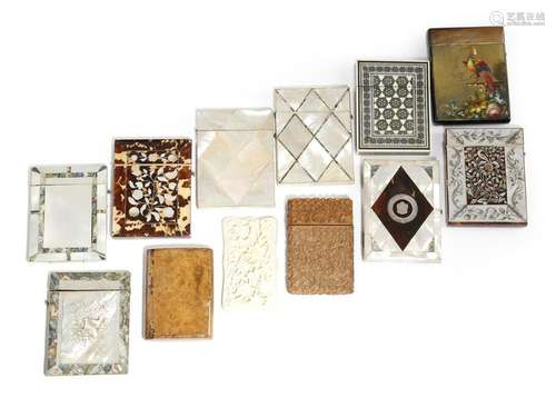 Λ A collection of 19th century card cases, compris…