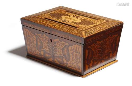 A 19th century French marquetry sarcophagus shape …