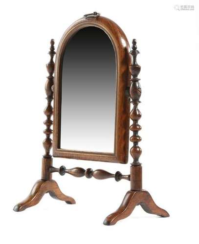 Λ A Victorian rosewood miniature cheval mirror, th…