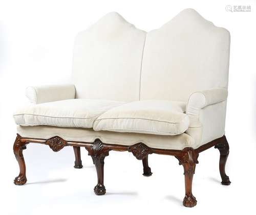 A mahogany two seater settee in George II style, t…