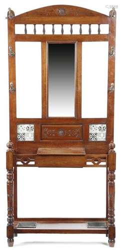 A late Victorian mahogany hall stand, with a bevel…