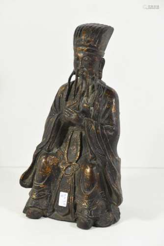 Sage asiatique en bronze (H:25cm)