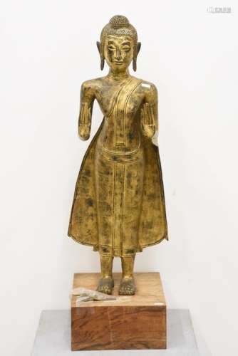 Bouddha debout en bronze, Thaïlande vers 1900 (ht …