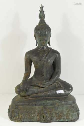 Bouddha thailandais en bronze (Ht.39cm)